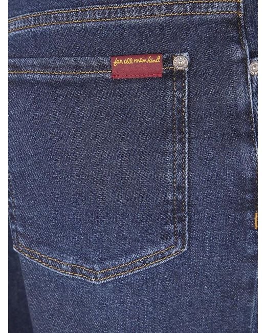 7 For All Mankind Blue Straight Stovepipe Jeans Five Pocket Design