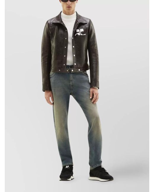 Courreges Black Faux-Leather Jacket for men