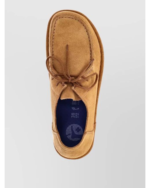 Birkenstock Brown Suede Leather Lace-Up Loafers