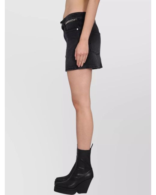 Stella McCartney Black Metal Fitted Skirt