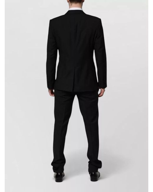Dolce & Gabbana Black Wool Silk Crystal Embellished Slim Fit Three Piece Tuxedo for men