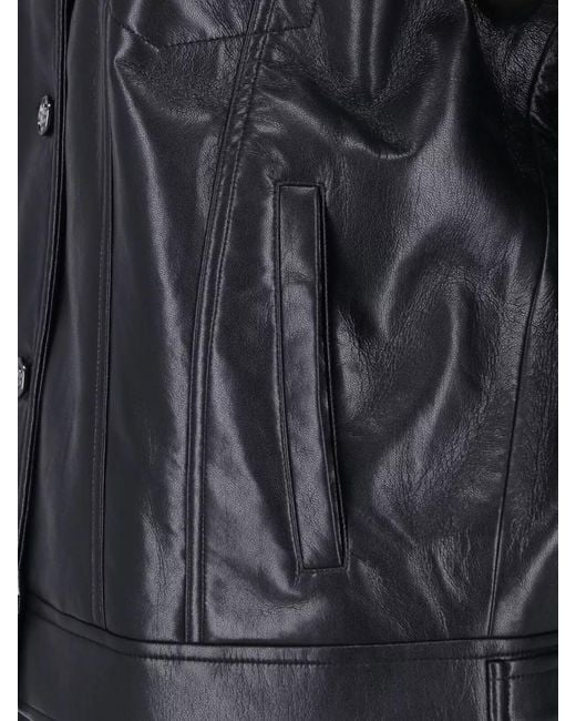 Anine Bing Black Long Sleeve Collared Coat Chest And Side Pockets
