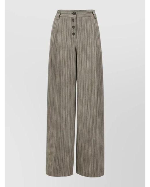 Paul Smith Gray Embroidered Wide-Leg Trousers