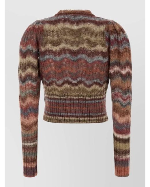 Vivienne Westwood Brown Mohair Blend Flora Cropped Tassel Cardigan