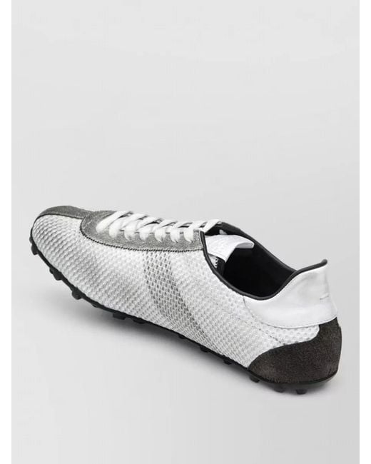 Maison Margiela White Sneakers Contrast Panels Low Top Rubber Sole for men