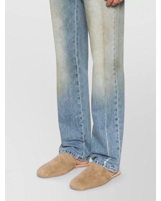 MM6 by Maison Margiela Blue Straight Leg Denim Trousers Five Pocket Design for men