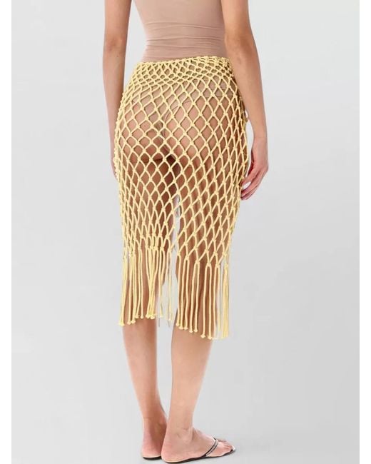 Frankie Shop Natural Tropea Macrame High Waist Beach Skirt