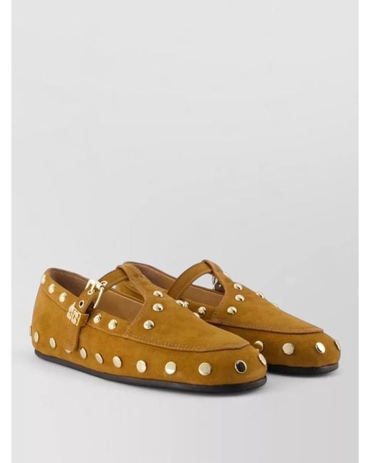 Ganni Multicolor Mary Jenny Studded Ballet Mules Flats