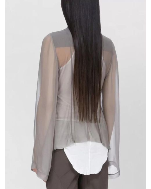 Rick Owens Gray Stag Jkt Tailored Blazer Silk Blend