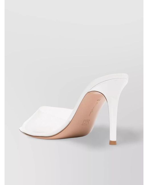 Gianvito Rossi White Plexi Elle 85 Mules