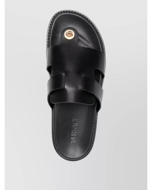 Versace Multicolor Sandal Open Toe Flat Sole Cross Straps for men