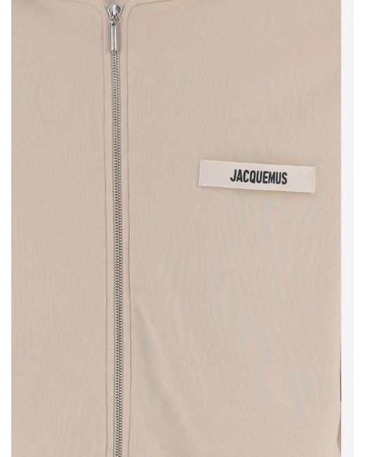 Jacquemus Natural Cotton Zip Hoodie for men