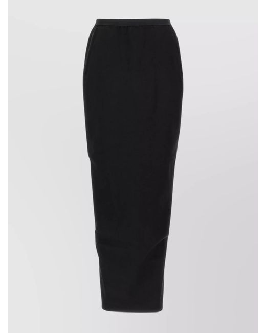 Rick Owens Black Wool Straight Skirt