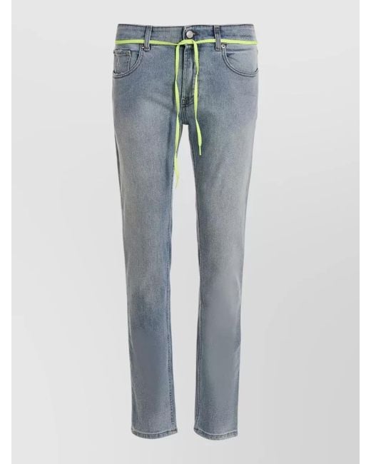 Department 5 Blue Skeith Jeans Straight Leg Five Pocket Belt Loops for men