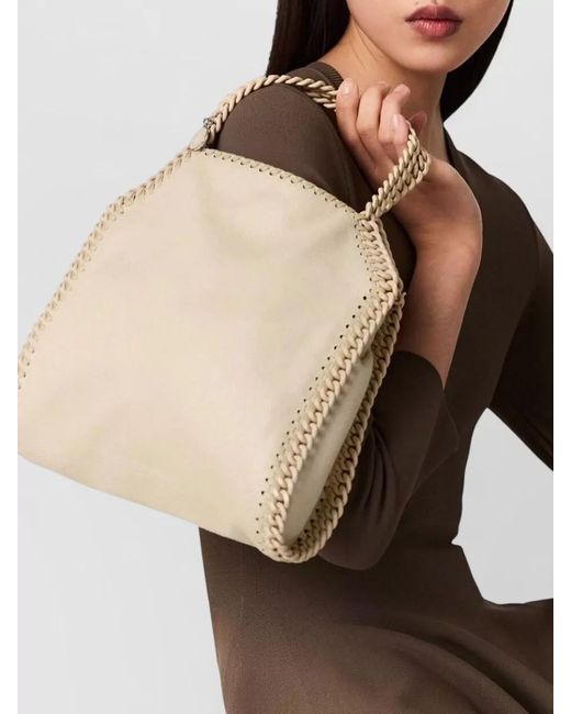 Stella McCartney Natural Tote Bag Braided Handle Open Top Design