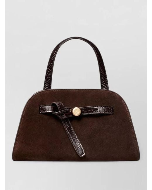 Tory Burch Brown Romy Small Suede Leather Shoulder Bag