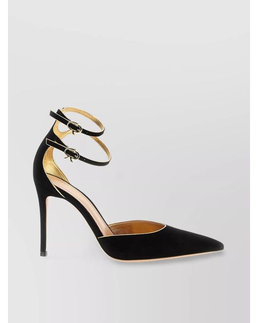 Gianvito Rossi Metallic Suede Leather Pumps