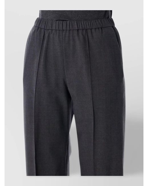 Fabiana Filippi Black Comfortable Wool Jogging Trousers Side Pockets