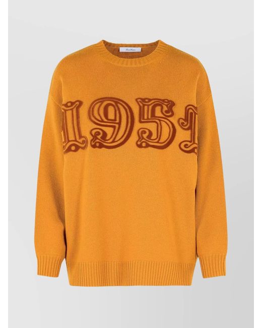 Max Mara Orange Cashmere Wool Sweatshirt