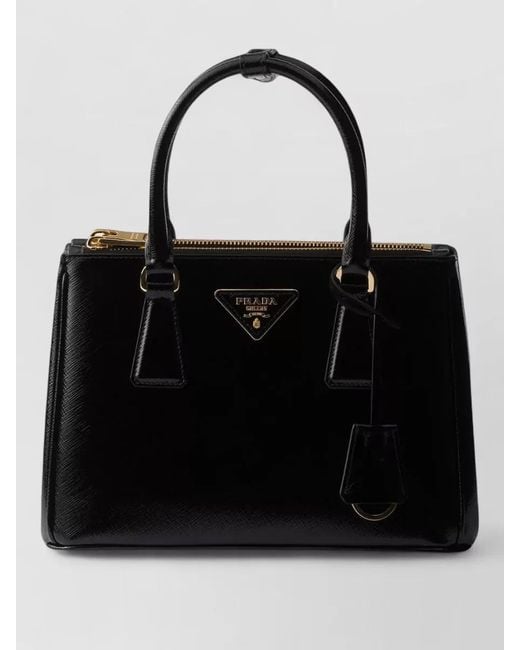 Prada Black Shoulder Bag Tone Hardware Top Handle