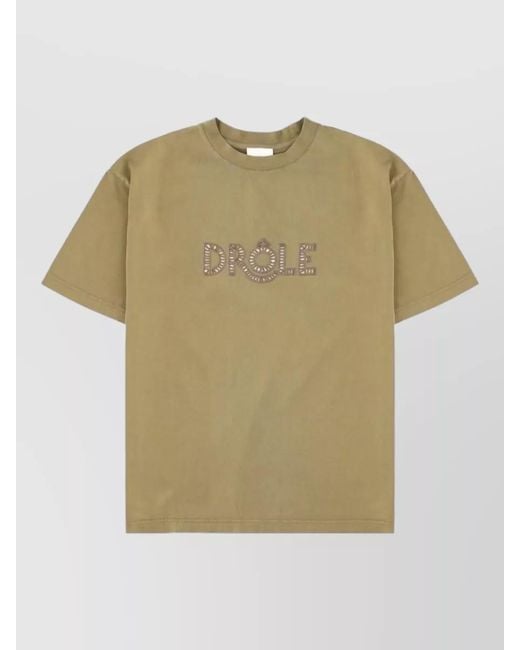 Drole de Monsieur Natural Short Sleeve Crew Neck Graphic T-Shirt for men