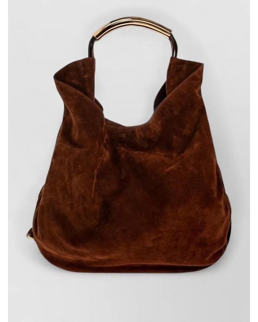 Moschino Brown Shoulder Bag Adjustable Strap Tone Hardware