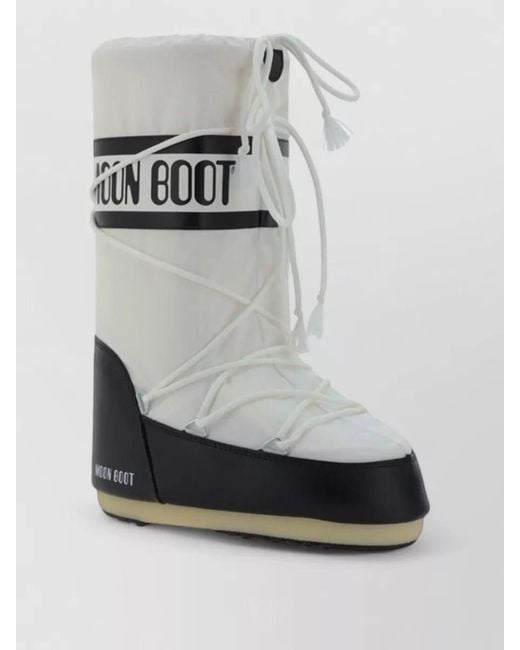 Moon Boot Gray Padded Knee High Platform Sole Boots