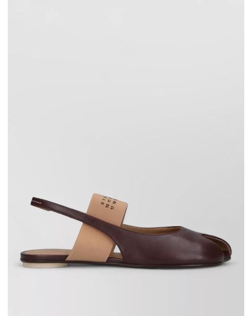 MM6 by Maison Margiela Brown Flat Sole Open Toe Slingback Two Tone Sandals