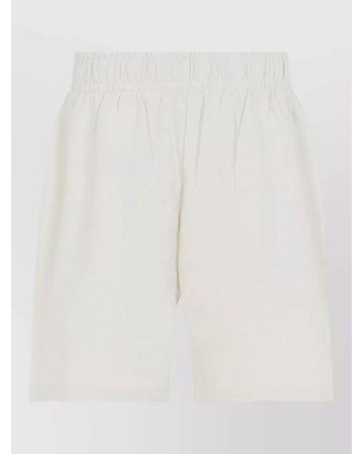 PANGAIA White Mid Length Shorts Side Pockets for men