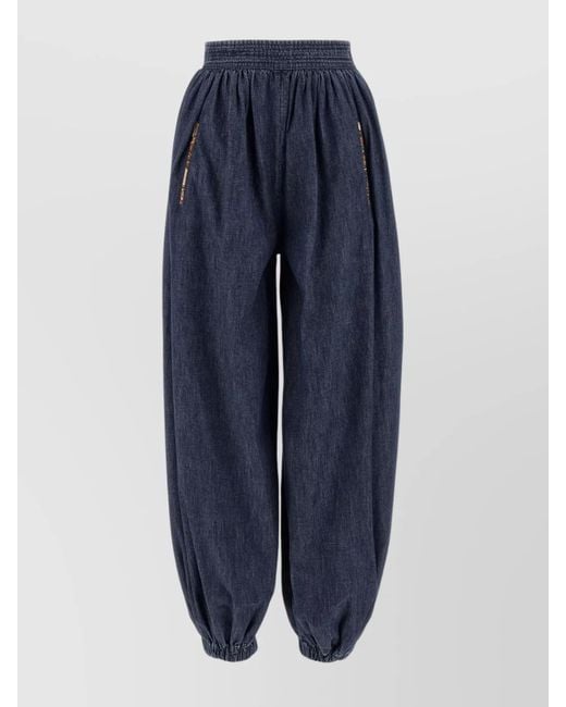 Valentino Garavani Blue Denim Track Pants