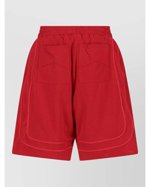 Rhude Red Mesh Shorts Back And Side Pockets for men