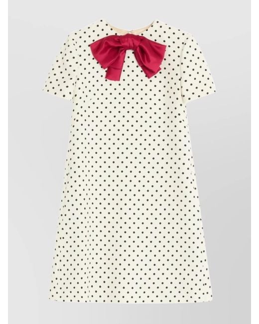 Valentino Multicolor Mini Dress With Polka Dot Pattern