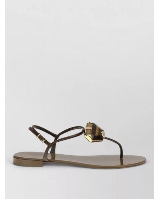 Giuseppe Zanotti Gray Stainless Steel Flat Slides