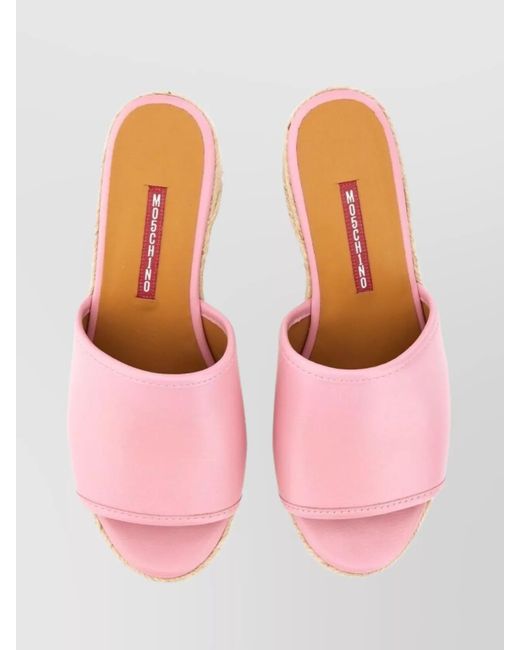 Moschino Pink Leather Sandals