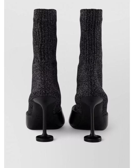 Balenciaga Black Carrera Mesh Sock Boots Pointed Toe
