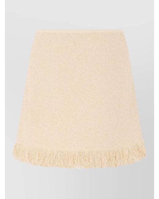 Elisabetta Franchi Natural High Waisted Bell Skirt Double Breasted Buttons