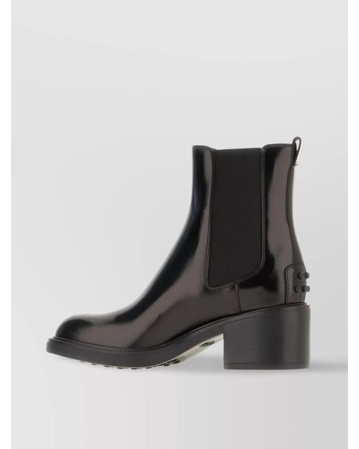Tod's Black Leather Chelsea Ankle Boots