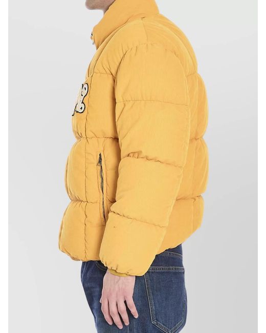 Palm Angels Blue Corduroy Monogram Puffer Jacket for men
