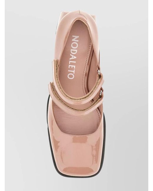 NODALETO Pink Leather Platform Pumps
