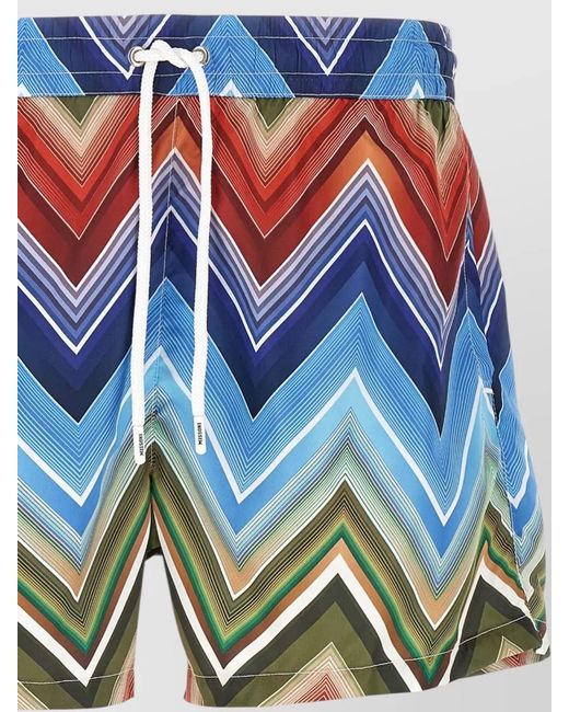 Missoni Blue Zigzag Swim Shorts for men