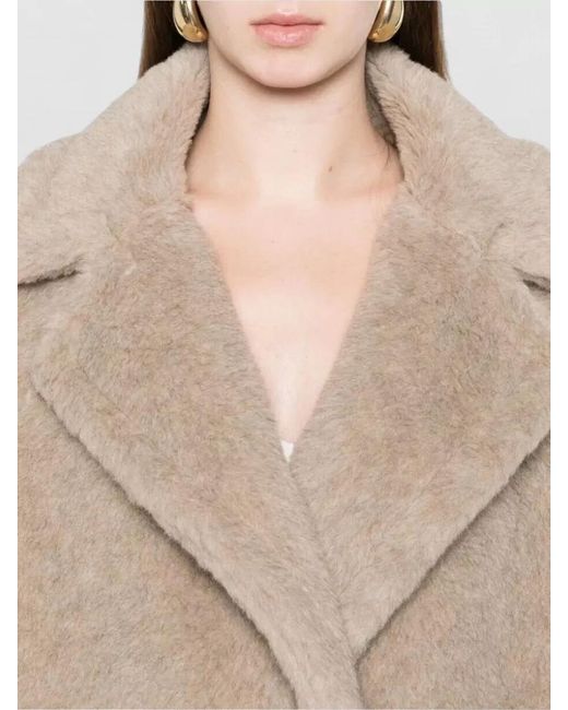 Max Mara Natural Alpaca Cashmere Silk Oversized Coat