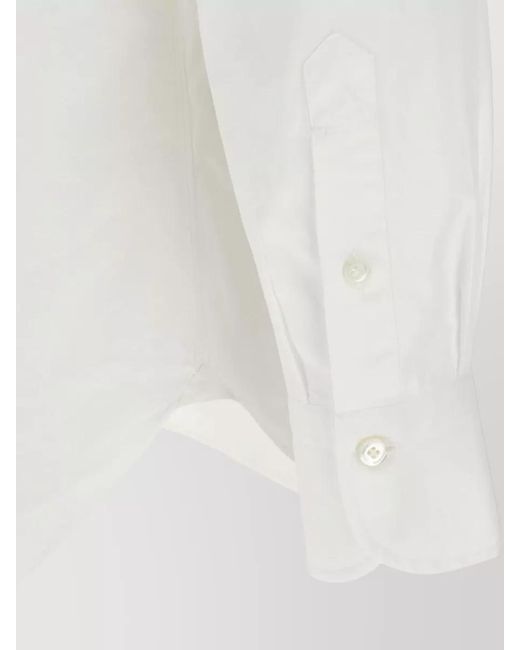 Finamore 1925 White Napoli One Shirt Button Down Collar for men