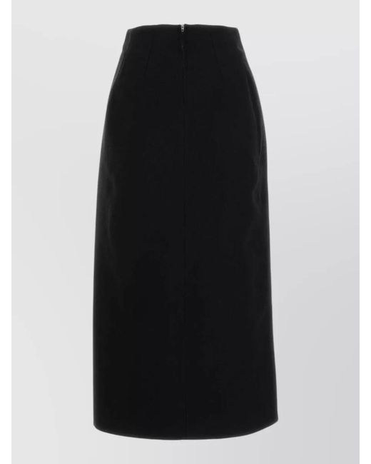 Jil Sander Black Virgin Wool Pencil Skirt