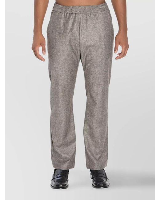 Barena Gray Wool Regular-Fit Straight-Leg Trousers for men