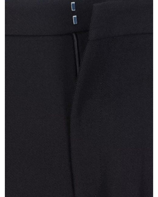 Victoria Beckham Blue Virgin Wool Straight-Leg Tailored Trousers