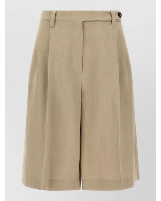Brunello Cucinelli Natural Sartorial Bermuda Shorts