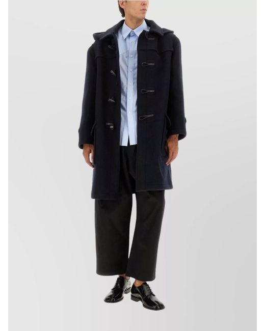 Maison Margiela Black Wool Reversible Duffle Coat for men