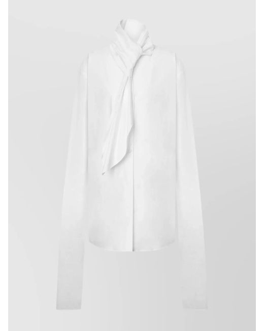 Alberta Ferretti White Shirt And Scarf Detail