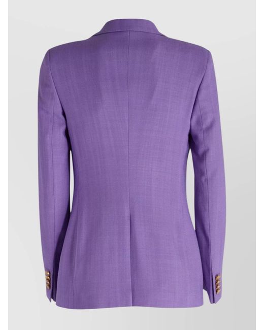Tagliatore Purple Viscose Single-Breasted Blazer