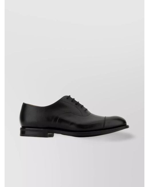 Church's Black Leather Cap Toe Lace-Up Shoes for men